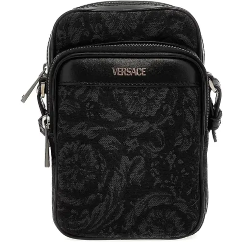 Messenger Bags, male, , Size: ONE SIZE Stylish Leather Bag - Versace - Modalova