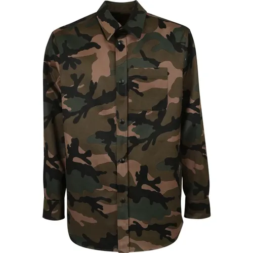 Camouflage Shirt Jacket , male, Sizes: S - Valentino - Modalova