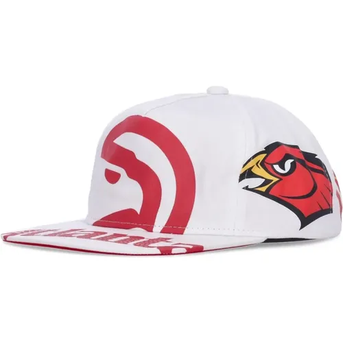 Atlanta Hawks Flat Brim Cap , male, Sizes: ONE SIZE - Mitchell & Ness - Modalova