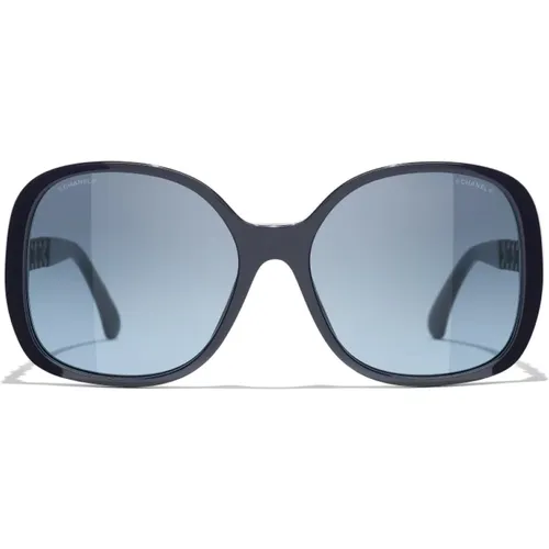 Ikonoische Sonnenbrille mit blauen Gläsern - Chanel - Modalova