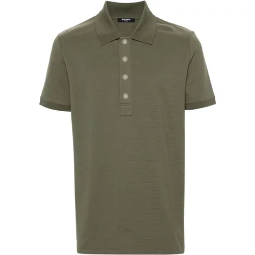 Gemusterte Jacquard Poloshirts - Balmain - Modalova