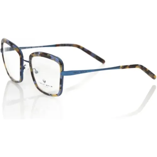 Quadratische Brille Havana Blau Muster , Damen, Größe: ONE Size - Frankie Morello - Modalova