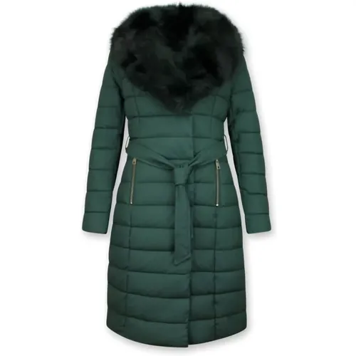 Long Down Jacket with Faux Fur Collar - Women Parka , female, Sizes: 2XL, S, L, XL - Gentile Bellini - Modalova