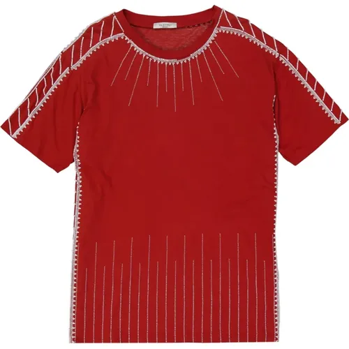 Cotton T-Shirt Round Neck Short Sleeve , male, Sizes: L - Valentino - Modalova