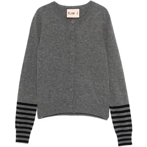 Cardigans, female, , Size: XS Stripe Detail Cardigan - Plan C - Modalova