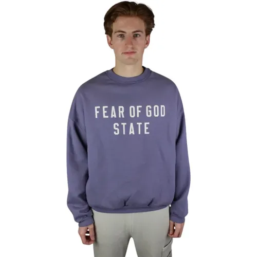 Luxuriöser Lavendel Heavy Fleece Crewneck , Herren, Größe: L - Fear Of God - Modalova