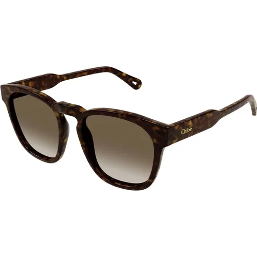 Havana/ Shaded Sunglasses , female, Sizes: 54 MM - Chloé - Modalova