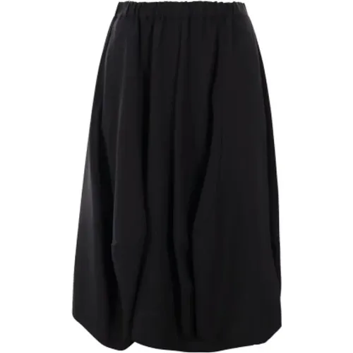 Wool Midi Skirt with Ruffles , female, Sizes: XS, S - Comme des Garçons - Modalova