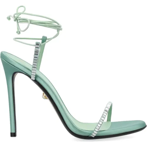 Crystal Embellished Aqua Sandals , female, Sizes: 7 UK, 3 UK, 5 UK - Alevi Milano - Modalova