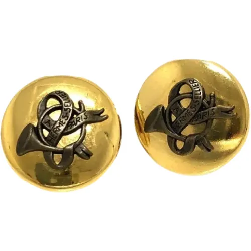 Pre-owned Jewellery, female, , Size: ONE SIZE Pre-owned Gold earrings - Hermès Vintage - Modalova