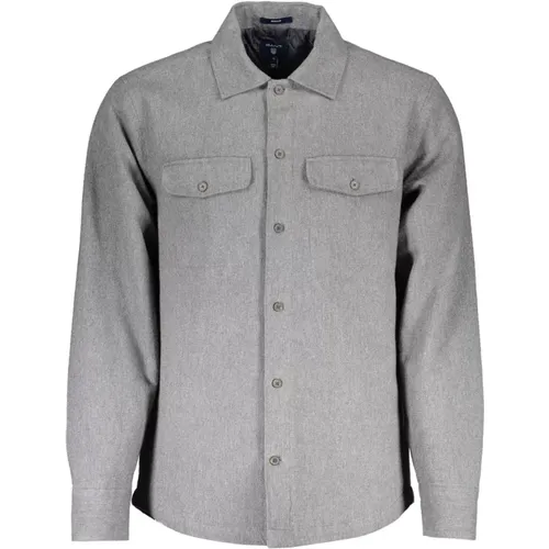 Casual Shirts, male, , Size: XL Long Sleeve Button Down Shirt Grey - Gant - Modalova