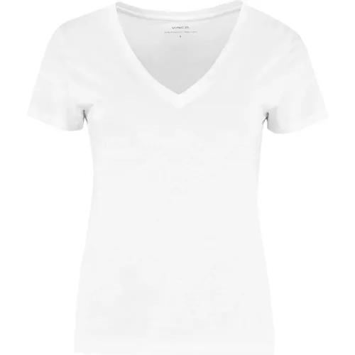 T-Shirts, female, , Size: XS Essential Pima Cotton V-Neck T-Shirt - Vince - Modalova
