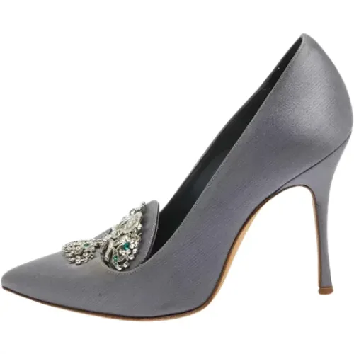 Pre-owned Pumps, female, , Size: 7 US Pre-owned Satin heels - Manolo Blahnik Pre-owned - Modalova