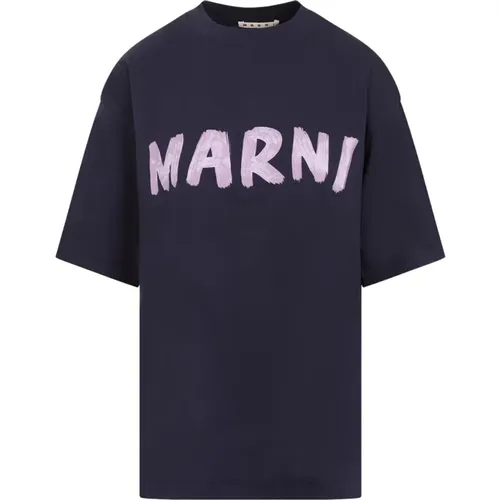 T-Shirts,Lily T-Shirt,Baumwoll T-Shirt in Cinder Rose - Marni - Modalova