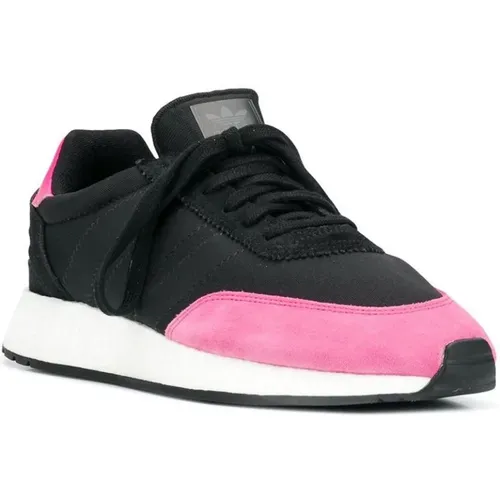 Schwarze Core Sneakers mit Shock Pink Logo , Herren, Größe: 38 1/2 EU - Adidas - Modalova
