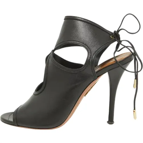 Pre-owned Leather sandals , female, Sizes: 6 1/2 UK - Aquazzura Pre-owned - Modalova