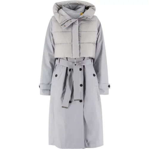 Detachable Double-Layer Coat with Wide Hood , female, Sizes: M, S - Parajumpers - Modalova