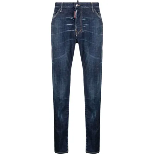 Slim-Cut Stretch-Baumwoll Denim Jeans , Herren, Größe: 3XL - Dsquared2 - Modalova