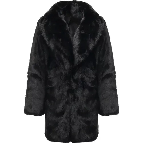 Faux Fur & Shearling Jackets, female, , Size: L Long Fur Revers Jacket - V73 - Modalova