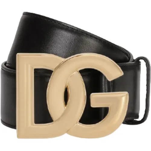 Belts, female, , Size: 85 CM Leather Belt with DG Logo - Dolce & Gabbana - Modalova