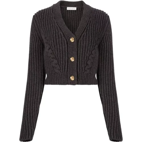 Grauer V-Ausschnitt Strick-Cardigan - Nina Ricci - Modalova