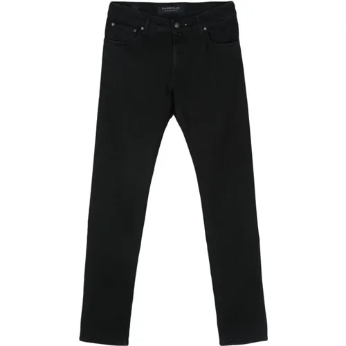 Schwarze Skinny Cut Denim Jeans , Herren, Größe: W38 - Hand Picked - Modalova