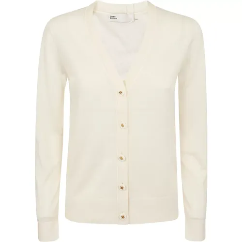 Women's Clothing Sweaters White Ss24 , female, Sizes: S, XS - TORY BURCH - Modalova