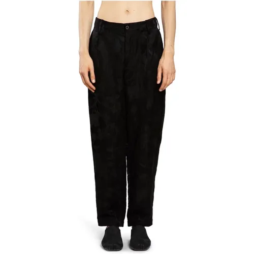 Straight Trousers, male, , Size: S Floral Jacquard Pants - UMA Wang - Modalova