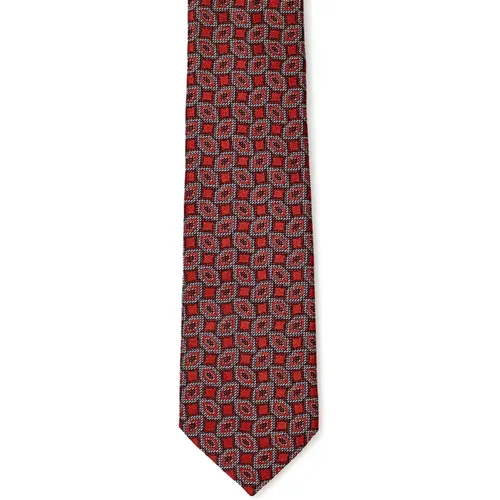 Ties, male, , Size: ONE SIZE Silk Tie with Micro Print - Ermenegildo Zegna - Modalova