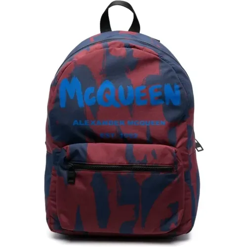 Backpacks, male, , Size: ONE SIZE Graffiti Logo-Print Backpack - alexander mcqueen - Modalova