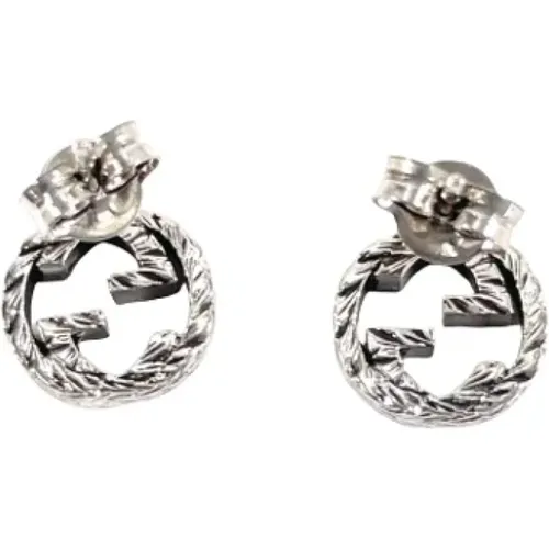 Pre-owned Jewellery, female, , Size: ONE SIZE Pre-owned Silver earrings - Gucci Vintage - Modalova