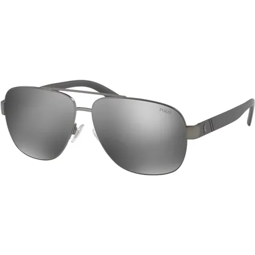 Sunglasses, male, , Size: 60 MM Matte Dark Ruthenium Sunglasses PH 3110 - Polo Ralph Lauren - Modalova