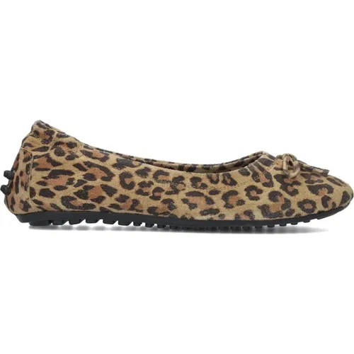 Leopardenmuster Wildleder Ballerinas - Notre-v - Modalova