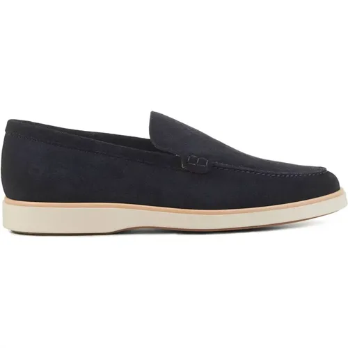 Blaue Wildleder Slip-On Schuhe für Herren , Herren, Größe: 42 1/2 EU - Magnanni - Modalova