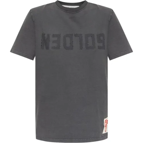 T-shirt with logo , female, Sizes: S, M, XS - Golden Goose - Modalova