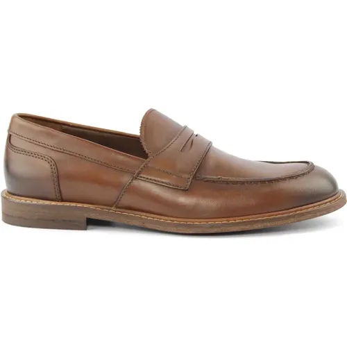 Braune Leder College Schuhe , Herren, Größe: 44 EU - Marco Ferretti - Modalova