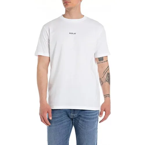 T-Shirts , male, Sizes: S, XL, M - Replay - Modalova