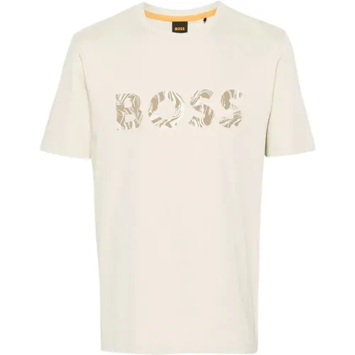 Ocean T-shirt 100% Cotton Designers Code , male, Sizes: L, M, 2XL, XL - Hugo Boss - Modalova