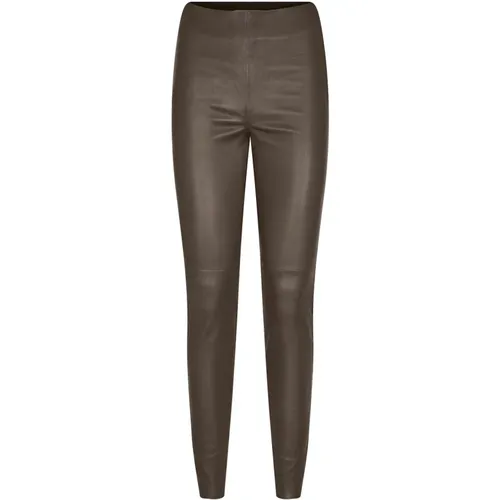 Stretch Leather Leggings - Mmlucia Skind 156940 Slate Black , female, Sizes: XL, S, XS, M, L - MOS MOSH - Modalova