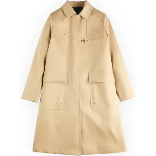 Single-Breasted Coats, female, , Size: XS Patch Pocket Coat with Hook - Fay - Modalova