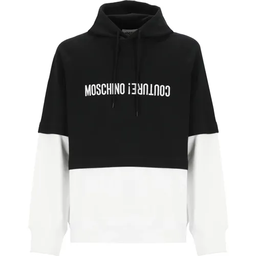 Hoodies, male, , Size: M Cotton Hoodie with Logo Embroidery - Moschino - Modalova