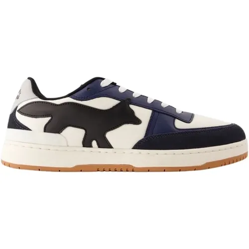 Blue Leather Sneakers - Chiru , male, Sizes: 7 UK - Maison Kitsuné - Modalova