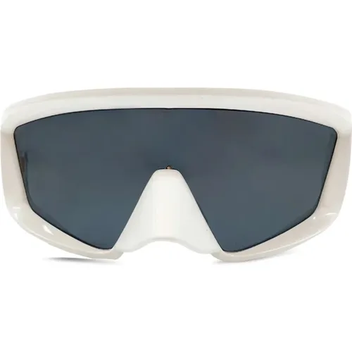 Sunglasses, male, , Size: ONE SIZE Mask Sunglasses with Dark Grey Lens - Balmain - Modalova