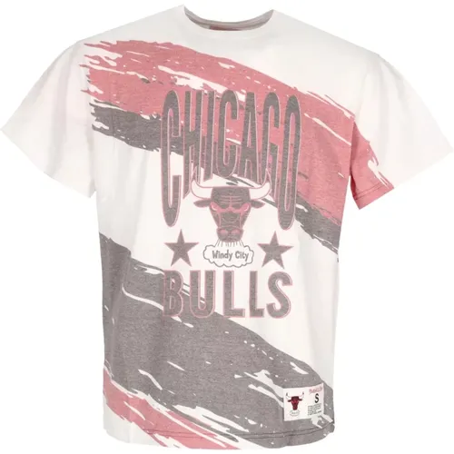 T-Shirts, male, , Size: L Chicago Bulls Paintbrush Tee - Mitchell & Ness - Modalova