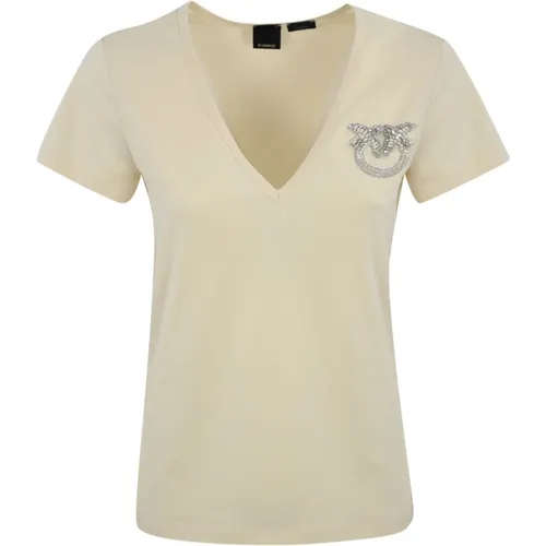 Juwel besticktes T-Shirt PINKO - pinko - Modalova