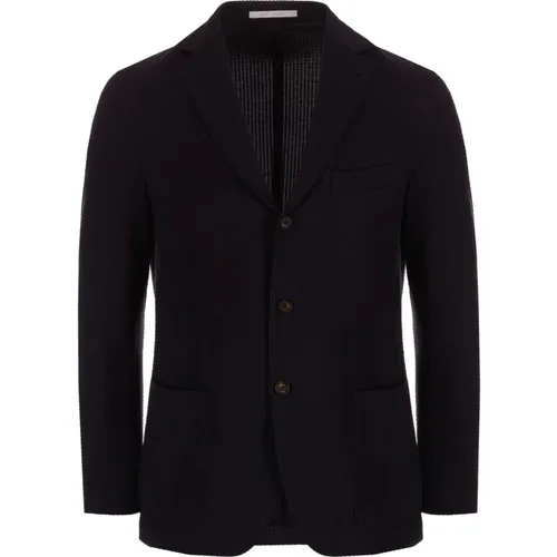 Blazers, male, , Size: M Dark Cotton Straight Cut Jacket - Eleventy - Modalova