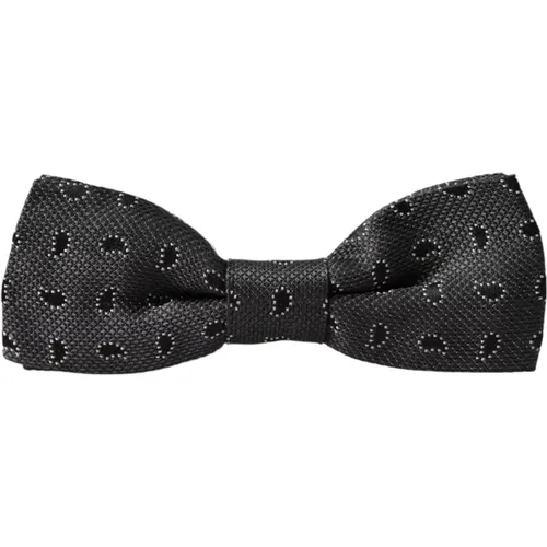 Bowties, male, , Size: ONE SIZE Silk Patterned Adjustable Neck Men's Bow Tie - Dolce & Gabbana - Modalova