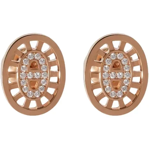 Pre-owned Jewellery, female, , Size: ONE SIZE Pre-owned Rose Gold earrings - Hermès Vintage - Modalova