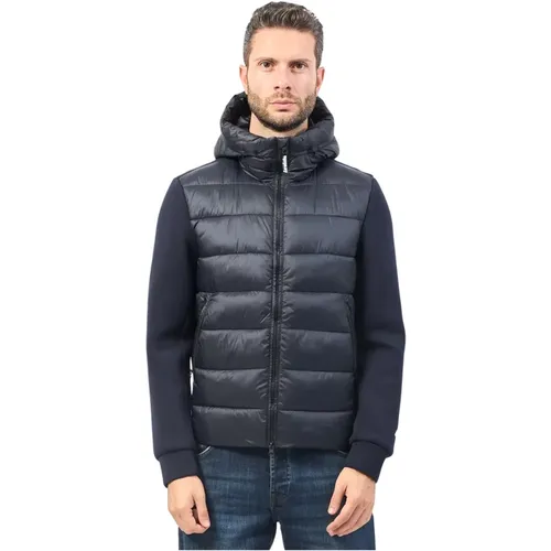 Blauer gesteppter Mantel mit Softshell , Herren, Größe: L - Invicta - Modalova