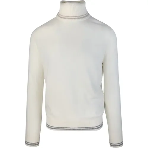 Weißer Pullover Hoher Kragen Slim Fit , Herren, Größe: 2XL - Lubiam - Modalova